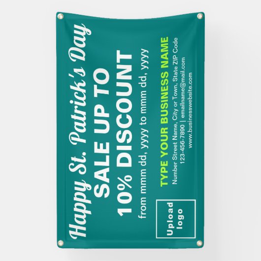 Banderoles Commerce St Patrick Vente sur un rectangle vert Tu (Verticale)