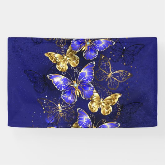 Banderoles Composition avec papillons Sapphire (Horizontal)