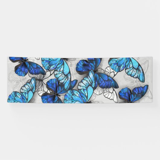 Banderoles Composition des White and Blue Butterflies (Horizontal)