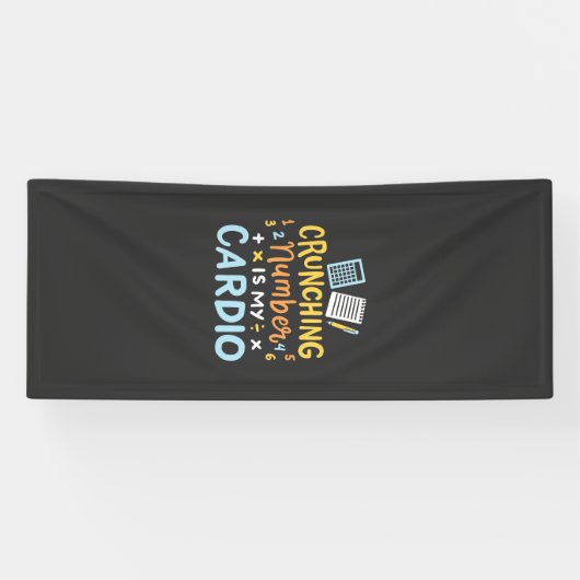 Banderoles Comptable Croquant des Chiffres Est Mon Cardio (Horizontal)