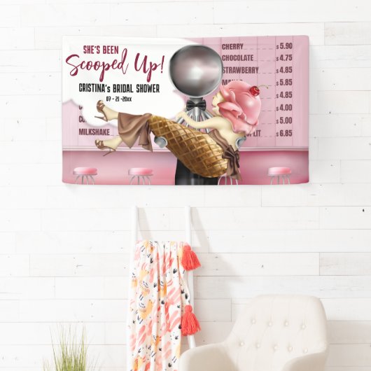 Banderoles Comptoir de glaces rétro pris (En situation)