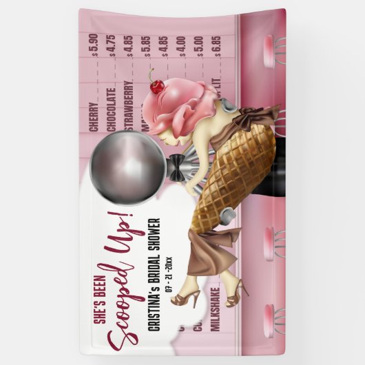 Banderoles Comptoir de glaces rétro pris (Vertical)