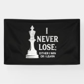 Banderoles Conception classique d'échecs, je ne perds jamais (Horizontal)