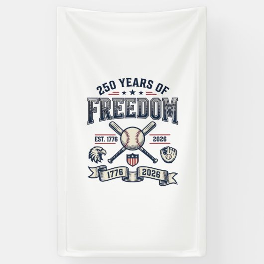 Banderoles Conception de baseball patriotique 250 ans de libe (Vertical)