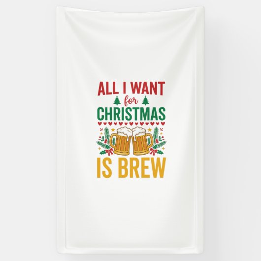 Banderoles Conception de boisson de vacances Christmas Brew (Vertical)