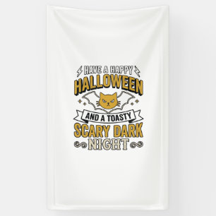 Banderoles Conception de chat Halloween vintage nuit sombre e