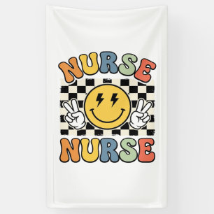 Banderoles Conception de chemise à carreaux Smiley d'infirmiè