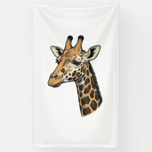 Banderoles Conception de chemise de portrait de girafe gravur