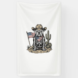 Banderoles Conception de chemise patriotique de chien squelet