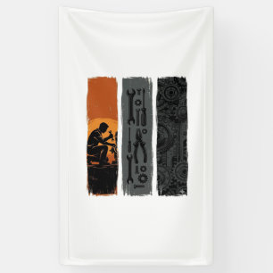Banderoles Conception de chemise triptyque d'outils de mécani