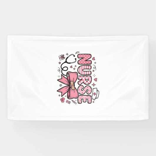 Banderoles Conception de chemise vectorielle Cute Nurse Bow H (Horizontal)