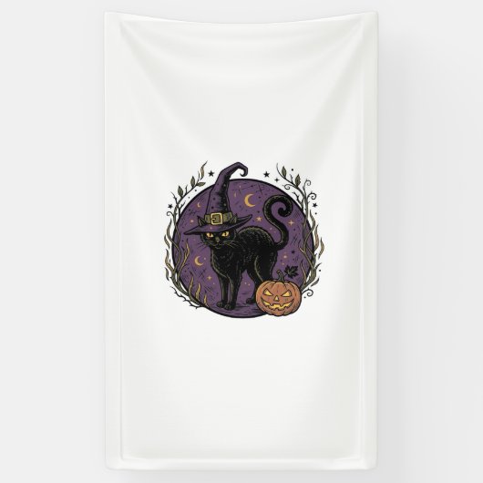 Banderoles Conception de chemise vectorielle Halloween Chat S (Vertical)