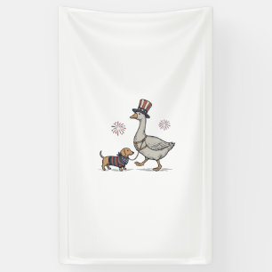 Banderoles Conception de chemise vintage d'oie patriotique et