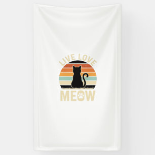 Banderoles Conception de coucher de soleil de chat vintage Li
