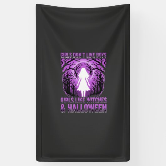 Banderoles Conception de Halloween pour filles comme des sorc (Vertical)