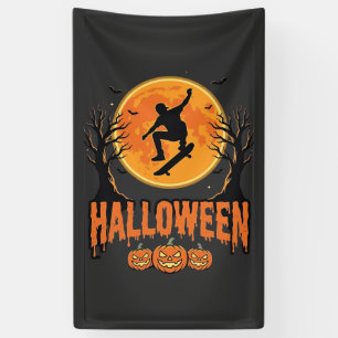 Banderoles Conception de Lune de Skateboard d'Halloween Hallo