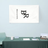 Banderoles Conception de monogramme de mariage élégant noir e (Salon professionnel)
