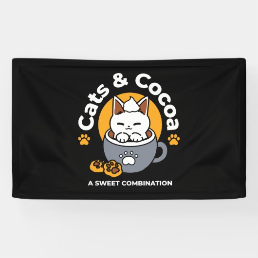 Banderoles Conception de Mug de vacances avec Cosy Cat et Paw (Horizontal)