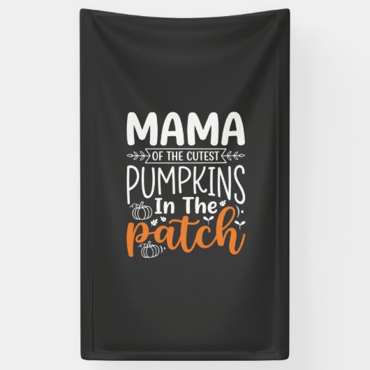 Banderoles Conception de patch de citrouilles maman Halloween (Vertical)