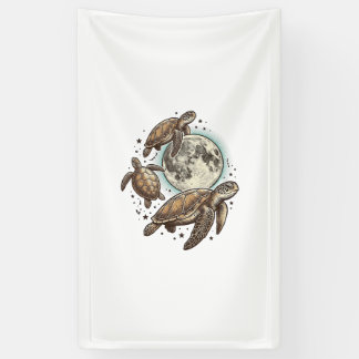 Banderoles Conception de T-shirt avec gravure de tortue marin