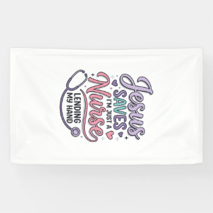 Banderoles Conception de t-shirt Jésus Sauve l'infirmière Foi