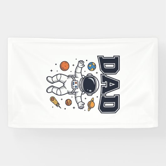 Banderoles Conception de T-shirt Vector Space Astronaute Papa (Horizontal)