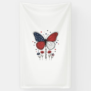 Banderoles Conception de T-shirt vintage papillon patriotique