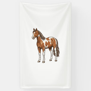 Banderoles Conception de vecteur de cheval Pinto gravé antiqu
