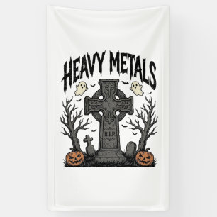 Banderoles Conception de vecteur de cimetière d'Halloween de 