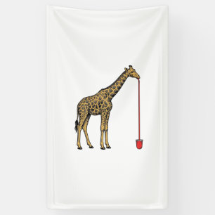 Banderoles Conception de vecteur de paille à boire de girafe