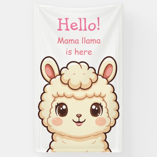 Banderoles Conception d'illustration de lama mignon (Vertical)