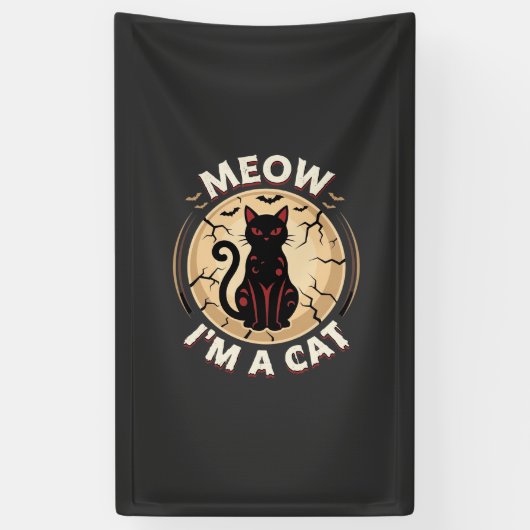 Banderoles Conception graphique de chat Meow Halloween_1 (Vertical)