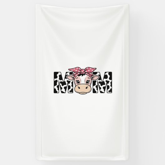 Banderoles Conception graphique de maman vache mignonne arc_1 (Vertical)
