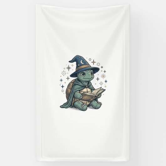 Banderoles Conception vectorielle de magicien tortue mignon l (Vertical)