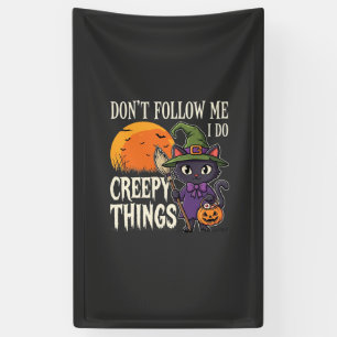 Banderoles Conceptions de chat de sorcière d'Halloween de cho