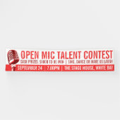 Banderoles concours de talents Open mic rouge (Horizontal)