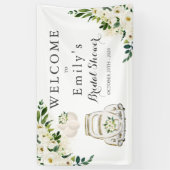 Banderoles Conduire par Fête des mariées White Floral (Vertical)