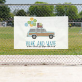 Banderoles Conduite par Baby shower Honk & Wave Blue SUV (En situation)