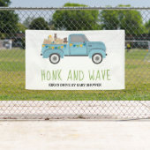 Banderoles Conduite par Baby shower Honk & Wave Blue Truck (En situation)