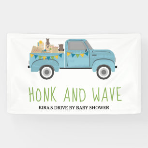 Banderoles Conduite par Baby shower Honk & Wave Blue Truck