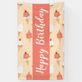 Banderoles Cones De Crème De Glace Avec Saupoudrage Anniversa (Vertical)