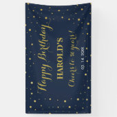 Banderoles Confetti d'or moderne Marine 50e anniversaire Cont (Vertical)