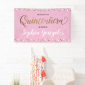 Banderoles Confetti en or rose coutume Quinceanera Anniversai (En situation)