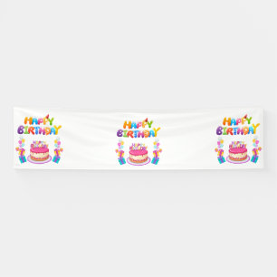 Banderoles Confettis de Fête d'Anniversaire 2.5x10 Vinyle