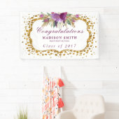 Banderoles Confettis d'or de fleur d'aquarelle de parties (En situation)