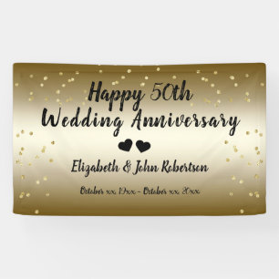 Banderoles Confettis élégants pour les 50 ans de mariage en o