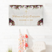 Banderoles Confirmation Bienvenue Bourgogne Peony Marble Flor (En situation)