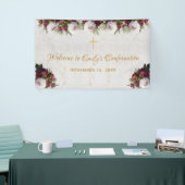 Banderoles Confirmation Bienvenue Bourgogne Peony Marble Flor (Salon professionnel)