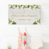 Banderoles Confirmation Bienvenue Floral Calla Lilies Marbre (En situation)