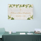 Banderoles Confirmation Bienvenue Floral Calla Lilies Marbre (Salon professionnel)